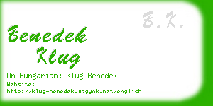 benedek klug business card